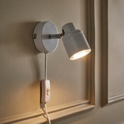 Valuelights Benton White Plug In Wall Spotlight And Bulb - thumbnail 5