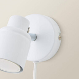 Valuelights Benton White Plug In Wall Spotlight And Bulb - thumbnail 3