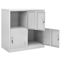 Berkfield Locker Cabinet Light Grey 90X45X92.5 Cm Steel - thumbnail 5