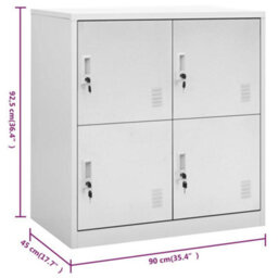 Berkfield Locker Cabinet Light Grey 90X45X92.5 Cm Steel - thumbnail 7