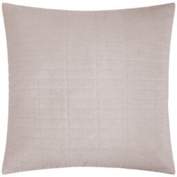 Yard Dales Quilted 100% Cotton Velvet Feather Filled Cushion, Natural, 50 X 50Cm - thumbnail 2