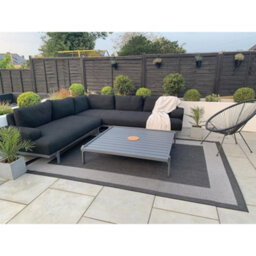 The Rugs Ecology Collection Outdoor Patio Garden Rug Black Bordered Design Weatherproof Jet Washable 200Bl - thumbnail 7