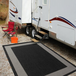 The Rugs Ecology Collection Outdoor Patio Garden Rug Black Bordered Design Weatherproof Jet Washable 200Bl - thumbnail 8