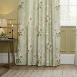 Sanderson Adele Floral Chenille Room Darkening Pencil Pleat Curtain Pair Sage (W)229Cm X (D)229Cm - thumbnail 4