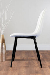 Furniturebox Uk Selina Round Dining Table And 2 White Corona Black Leg Chairs - thumbnail 8
