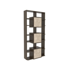 Decorotika Monaco Modern Bookcase Walnut Travertine - thumbnail 5