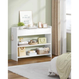 White Console Table With Drawers 100X30X80Cm Entryway Hallway Side Table - thumbnail 6