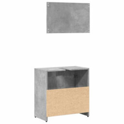 Berkfield Durable Bathroom Cabinet With Mirror Concrete Grey Engineered Wood - thumbnail 6