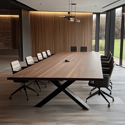 Ashford Blake Solid Walnut Boardroom Conference Table - Chunky X Legs - image 1