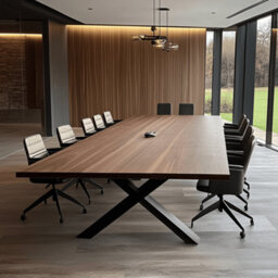 Ashford Blake Solid Walnut Boardroom Conference Table - Chunky X Legs - thumbnail 1
