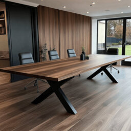 Ashford Blake Solid Walnut Boardroom Conference Table - Chunky X Legs - thumbnail 2