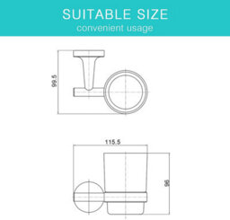 Jassferry Wall Mounted Toothbrush Holders Frosted Glass Tumbler & Holder - thumbnail 2