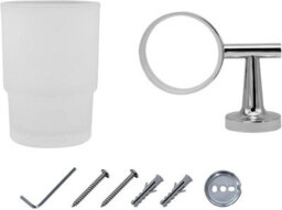 Jassferry Wall Mounted Toothbrush Holders Frosted Glass Tumbler & Holder - thumbnail 5