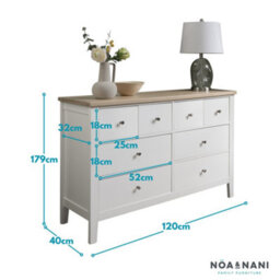 Nöa & Nani Noa & Nani 8 Drawer Chest Of Drawers In White & Oak Leines - thumbnail 3