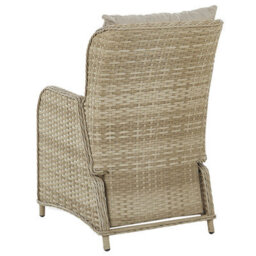 Beliani Garden Lounge Set With Table And Ottoman 2 Seater Ponza Pe Rattan Beige - thumbnail 8