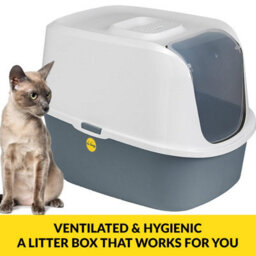 Cat Centre.Direct Cat Centre Hooded Cat Litter Tray With Charcoal Filter Large Covered Cat Litter Box Lid With Flap Door Detachable Rim Deep Safe - thumbnail 5