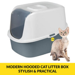 Cat Centre.Direct Cat Centre Hooded Cat Litter Tray With Charcoal Filter Large Covered Cat Litter Box Lid With Flap Door Detachable Rim Deep Safe - thumbnail 4