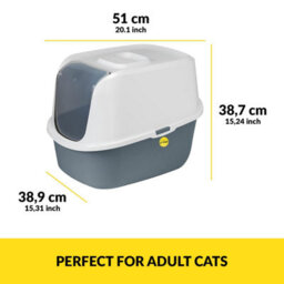 Cat Centre.Direct Cat Centre Hooded Cat Litter Tray With Charcoal Filter Large Covered Cat Litter Box Lid With Flap Door Detachable Rim Deep Safe - thumbnail 2