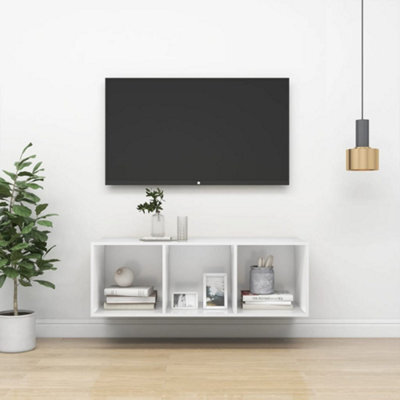 Berkfield Wall-Mounted Tv Cabinet White 37X37X107 Cm Engineered Wood - image 1