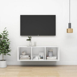 Berkfield Wall-Mounted Tv Cabinet White 37X37X107 Cm Engineered Wood - thumbnail 1