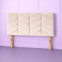 Comfy Deluxe 5Ft Kingsize Rose Cream Plush Velvet 20Inch Headboard