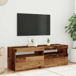 Berkfield Modern Tv Cabinet With Led Lights Old Wood 120X35X40 Cm Engineered Wood - thumbnail 4
