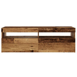 Berkfield Modern Tv Cabinet With Led Lights Old Wood 120X35X40 Cm Engineered Wood - thumbnail 7
