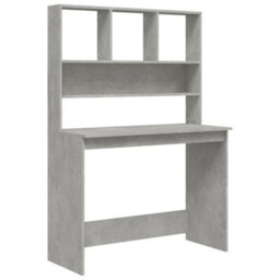 Berkfield Durable Desk With Shelves Concrete Grey 102X45X148 Cm Engineered Wood