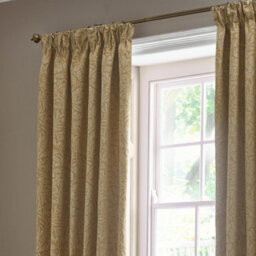 Morris & Co Acorn Tonal Matt Jacquard Room Darkening Pencil Pleat Curtain Pair Gold (W)168Cm X (D)137Cm - thumbnail 3