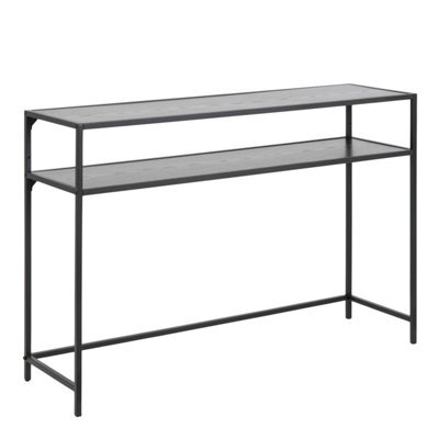 Furniture To Go Seaford Black Metal Console Table With Black Top - image 1