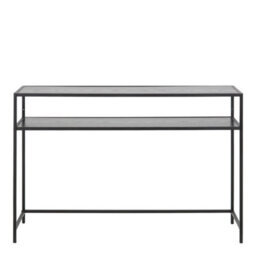 Furniture To Go Seaford Black Metal Console Table With Black Top - thumbnail 2