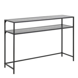 Furniture To Go Seaford Black Metal Console Table With Black Top - thumbnail 1