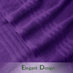 Casabella Towels 3 Pack Bath Sheets Large Bath Towel 80X140 Cm 100% Zero-Twist Cotton Highly Absorbent Towels Purple - thumbnail 4
