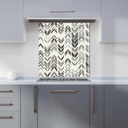 Warren Reed Designer Hand Drawn Chevron Pattern Premium Glass Kitchen Splashback W600mm X H650mm - thumbnail 6