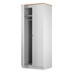 Santander Ready Assembled Traditional Matt Grey & Oak Tall Double Wardrobe (H)1970mm (W)770mm (D)530mm - thumbnail 3