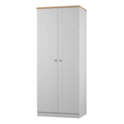 Santander Ready Assembled Traditional Matt Grey & Oak Tall Double Wardrobe (H)1970mm (W)770mm (D)530mm - thumbnail 1