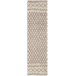 The Rugs Moroccan Shaggy Rugs And Runners Soft Fluffy Tribal Design High Pile Ivory And Beigeliving Room Kitchen Hallway 930 - thumbnail 1
