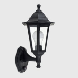 Valuelights Mayfair Traditional Style Black Outdoor Security Pir Motion Sensor Ip44 Rated Wall Light Lantern - thumbnail 4