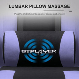Gtplayer Fabric Gaming Chair, Massage Ergonomic Computer Chair With Footrest, Lumbar Support, Home Office Pc Racing Chairs, Purple - thumbnail 8