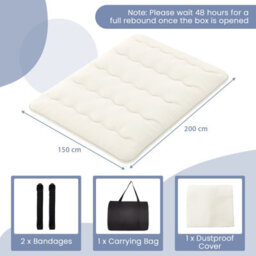 Costway Foldable Tatami Mat Floor Futon Mattress Roll Up Sleeping Pad W/ Washable Cover, Small Double/double/king Size - thumbnail 2