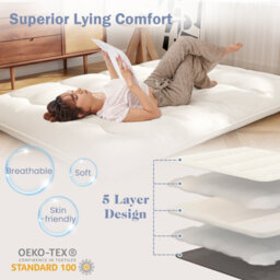 Costway Foldable Tatami Mat Floor Futon Mattress Roll Up Sleeping Pad W/ Washable Cover, Small Double/double/king Size - thumbnail 5