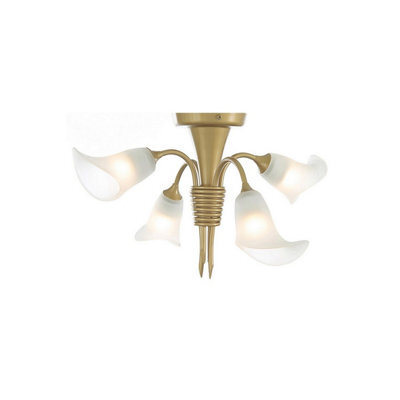 Luminosa Lighting Luminosa Ancona Semi Flush 4 Light G9 Satin French Gold - image 1
