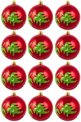Christmas Tree World 8Cm Hand Painted Shatterproof Bauble Design 33 (12 Pack) - image 1