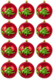 Christmas Tree World 8Cm Hand Painted Shatterproof Bauble Design 33 (12 Pack) - thumbnail 1
