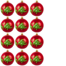 Christmas Tree World 8Cm Hand Painted Shatterproof Bauble Design 33 (12 Pack) - thumbnail 2