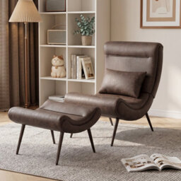Homcom Modern Accent Chair With Footstool, 64Cm Wide Seat, Lumbar Pillow - thumbnail 2
