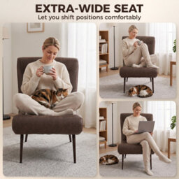 Homcom Modern Accent Chair With Footstool, 64Cm Wide Seat, Lumbar Pillow - thumbnail 5