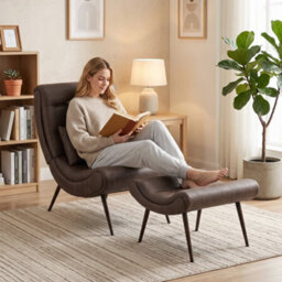 Homcom Modern Accent Chair With Footstool, 64Cm Wide Seat, Lumbar Pillow - thumbnail 9