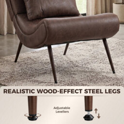 Homcom Modern Accent Chair With Footstool, 64Cm Wide Seat, Lumbar Pillow - thumbnail 7