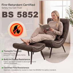 Homcom Modern Accent Chair With Footstool, 64Cm Wide Seat, Lumbar Pillow - thumbnail 8